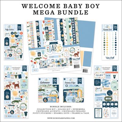 Echo Park Welcome Baby Boy Designpapier - Mega Bundle